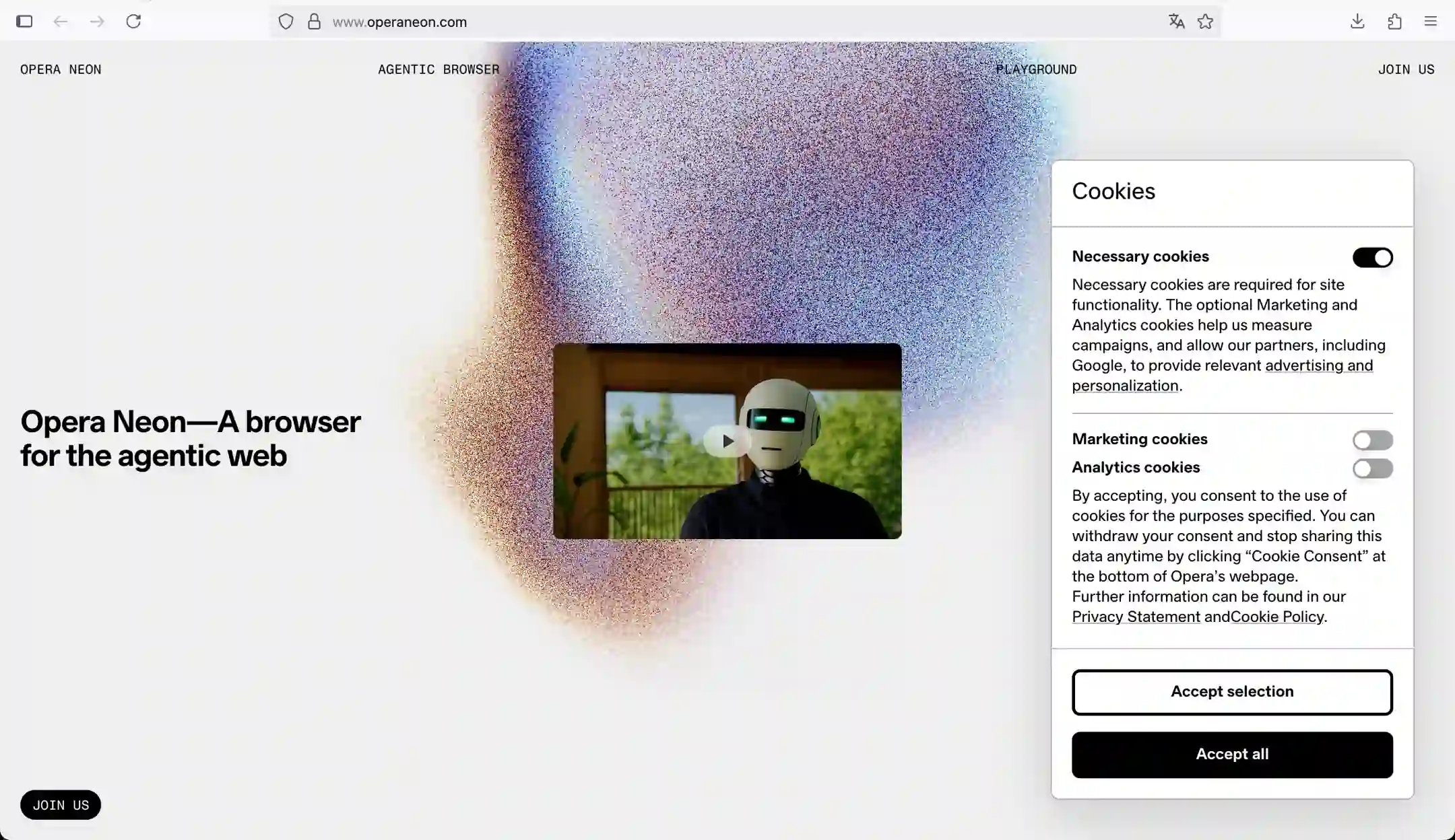 img web - Opera Neon 2025.07.11 - Agentic AI browser